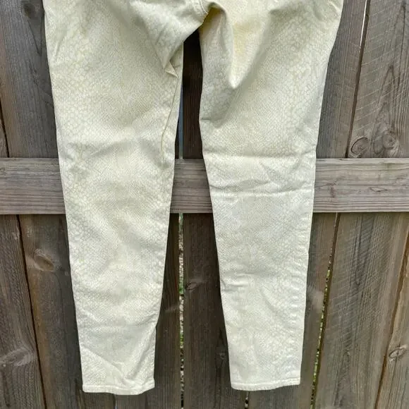 Adriano Goldschmied The Legging Super Skinny Ankle Jean Snake Print Yellow Sz 29 - Picture 5 of 10